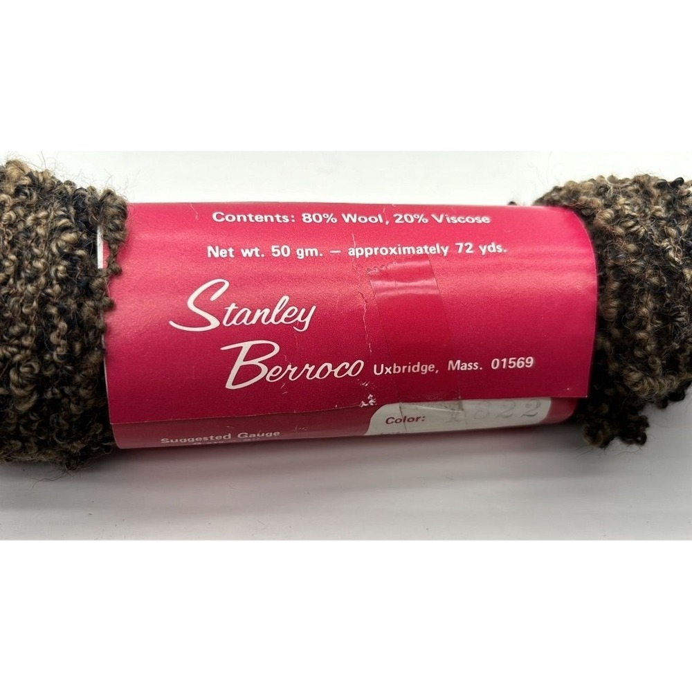 Stanley Berroco Nubsn Slubs 80% Wool & 20% Viscose Textured Yarn 50g 72 Yds Hand - Picture 3 of 5